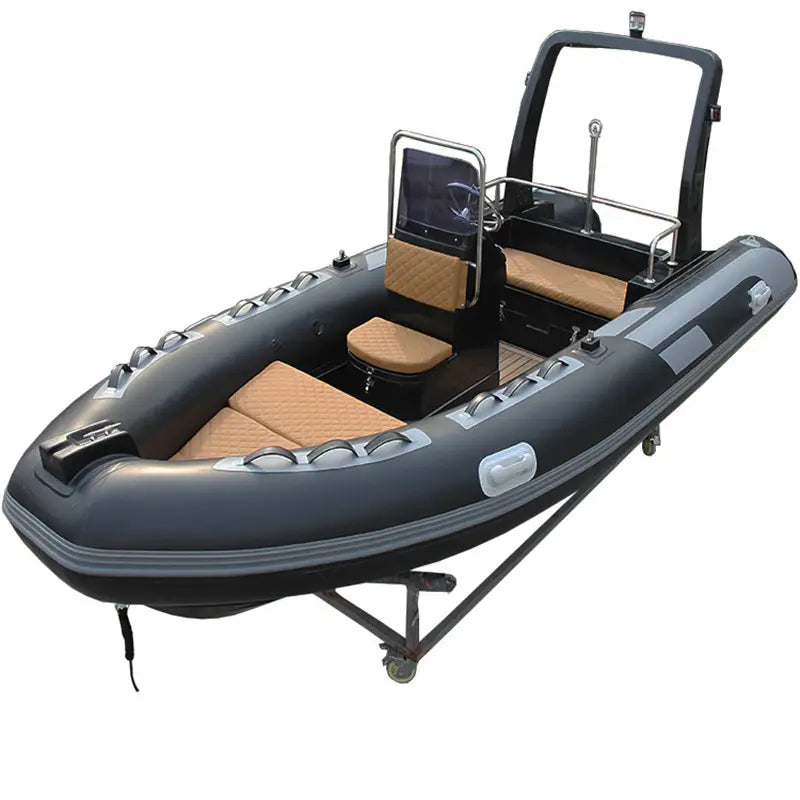 High Quality Safe inflatable boat hard floor aluminum fishing inflatable boat steering console