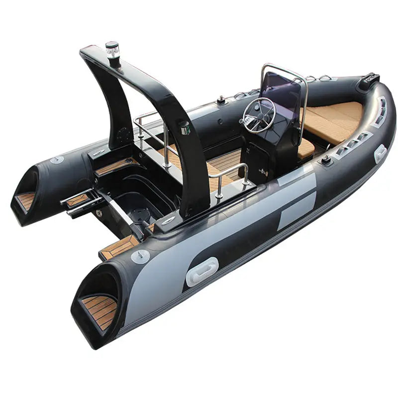 High Quality Safe inflatable boat hard floor aluminum fishing inflatable boat steering console